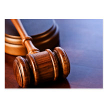 Gavel du juge en bois cartes de visite personnelles