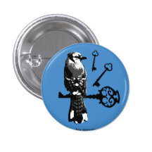 Geai bleu avec des clés badges avec agrafe
