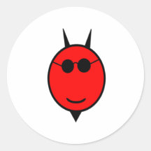 Gebaarde Duivel in Schaduwen Stickers