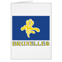 Gebied van de Vlag van Brussel met (Franse) Naam Wenskaarten