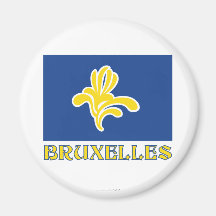 Gebied van de Vlag van Brussel met (Franse) Naam Koelkast Magneetjes