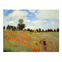 Gebied van Papavers, Claude Monet Wens Kaart