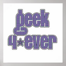 Geek 4ever de plaid de rouge bleu posters