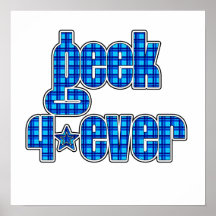 Geek bleu 4ever de plaid posters