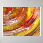 Geeloranje witte vlekken abstracte werveling plaat