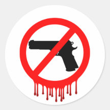 Geen Toegestane Pistolen = Onschuldige Doden Ronde Sticker