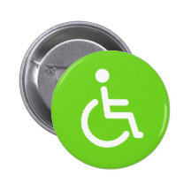 Gehandicapt symbool of groen en wit handicapteken speldjes