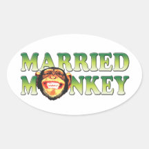 Gehuwde Aap Ovaalvormige Sticker