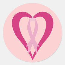 Geïnspireerd Roze Lint Ronde Stickers