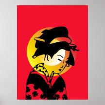Geisha de lever de soleil affiche