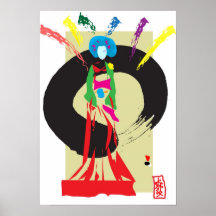 Geisha de zen - zen féminin affiches