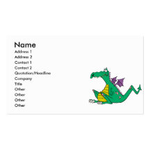 gekke goofy cartoon groene draak visitekaartjes