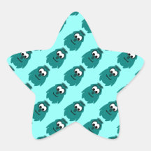 Gekke Weinig Donker CyaanMonster Stervormige Stickers