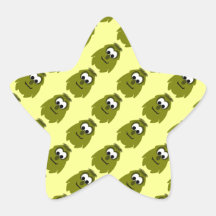 Gekke Weinig Donker Geel Monster Stervormige Sticker