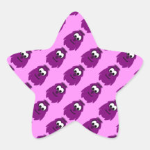 Gekke Weinig Donker Roze Monster Stickers