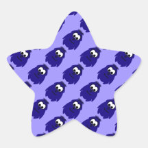 Gekke Weinig Donkerblauw Violet Monster Stervormige Stickers