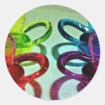 Gekleurde Fopspenen Ronde Sticker