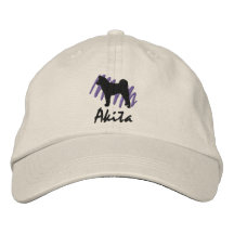 Gekrabbelde Akita Geborduurde Baseball Cap