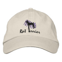 Gekrabbelde Rat Terrier Geborduurde Baseball Cap