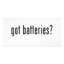gekregen batterijen? gepersonaliseerde fotokaarten
