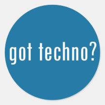 gekregen techno? ronde stickers