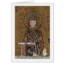 Gekroonde Mary met Christus door Byzantijnse Mosai Wenskaart