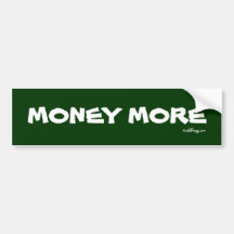GELD MEER Sticker van de Bumper Bumperstickers