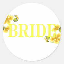 Gele bruid sticker