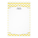 Gele chevron en Gepersonaliseerd Modern briefpapier