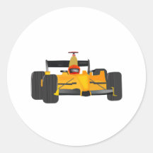 Gele Raceauto Stickers