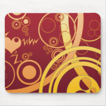 gele rode cirkels Mousepad Muis Mat