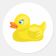 Gele RubberEend Ronde Sticker