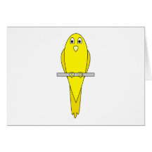 Gele Vogel. Kanarie. Op Wit Wenskaarten