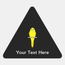 Gele Vogel. Kanarie. Op Zwarte Driehoek Sticker