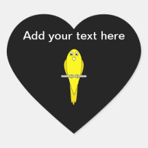 Gele Vogel. Kanarie. Op Zwarte Stickers