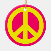 Gele Vrede Kerstboom Ornamenten