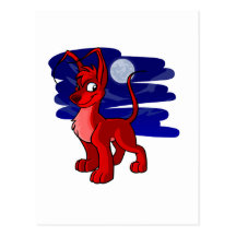 Gelert rouge fier par clair de lune carte postale