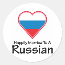 Gelukkig Gehuwd aan een Rus Ronde Stickers