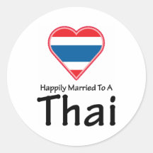 Gelukkig Gehuwd aan een Thai Ronde Stickers