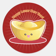 Gelukkig MaanNieuwjaar! Ronde Sticker