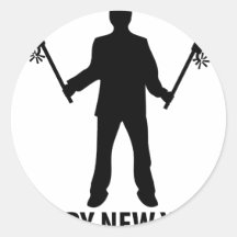 gelukkig nieuw jaar ronde sticker