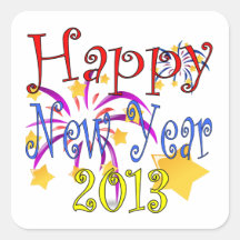Gelukkig Nieuwjaar 2013 Vierkante Sticker