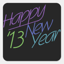Gelukkig Nieuwjaar 2013 Vierkante Sticker