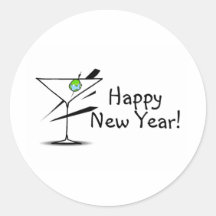 Gelukkig Nieuwjaar Martini Stickers