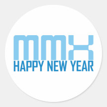 Gelukkig Nieuwjaar MMX (blauw) Ronde Sticker
