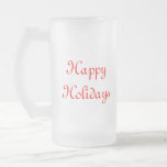 Gelukkig Vakantie. Rood en Wit. Feestelijk Koffie Bekers