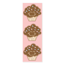 gelukkig weinig chocolade cupcake referentie visitekaartjes