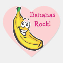 gelukkige banaan hart sticker