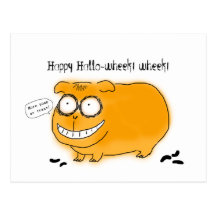 Gelukkige Hallo -hallo-wheek wheek Wenskaarten