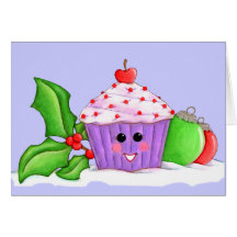 Gelukkige Kerstmis Cupcake Kaart